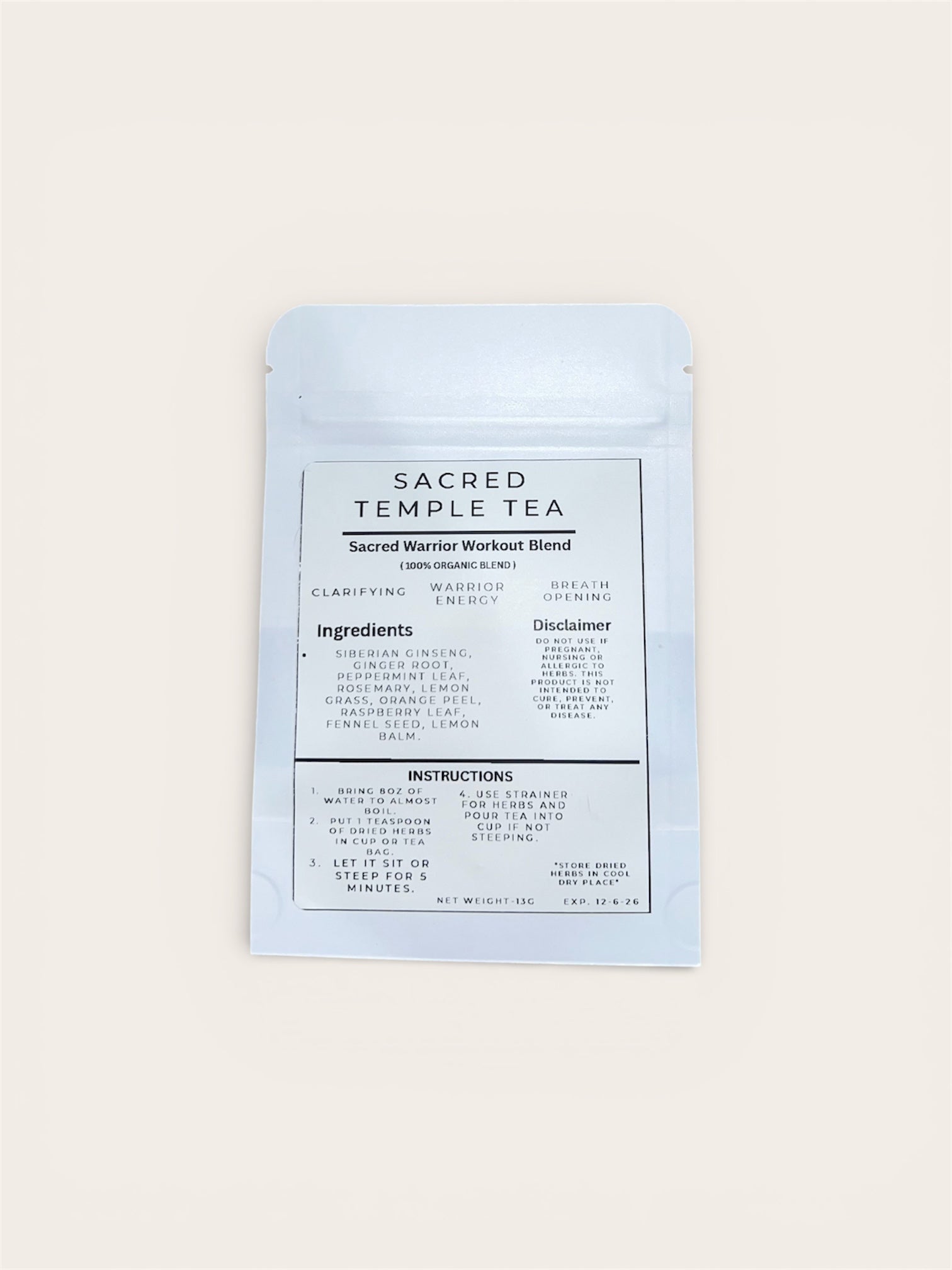 Sacred Warrior Workout Blend